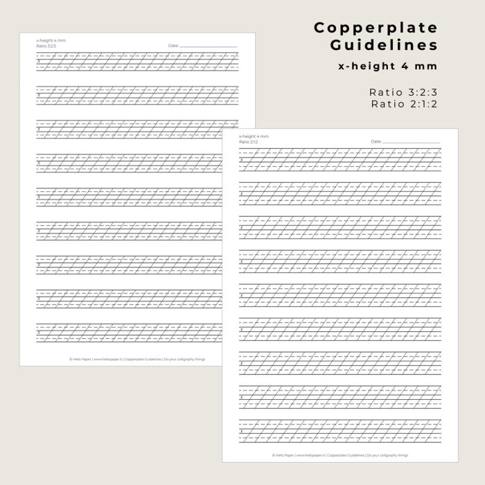 Printable Copperplate Guidelines - 4 mm
