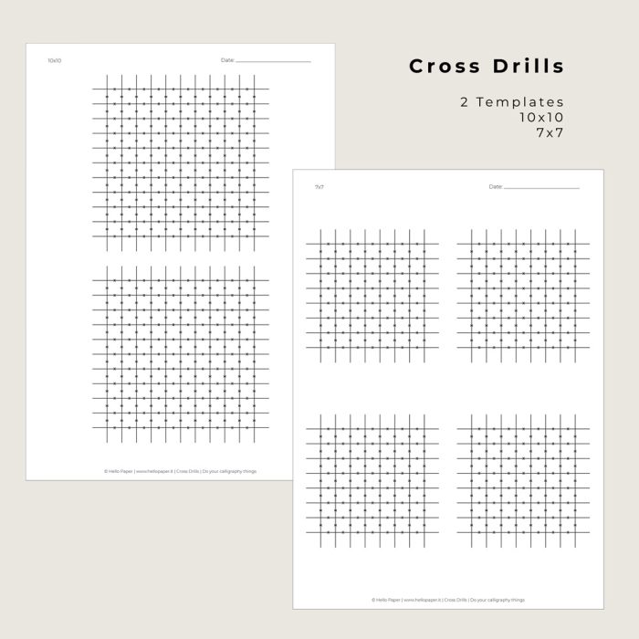 Cross Drills guidelines for calligraphy