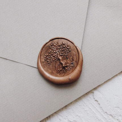Round Wax Seal Stamp with Old Tree, 25 mm