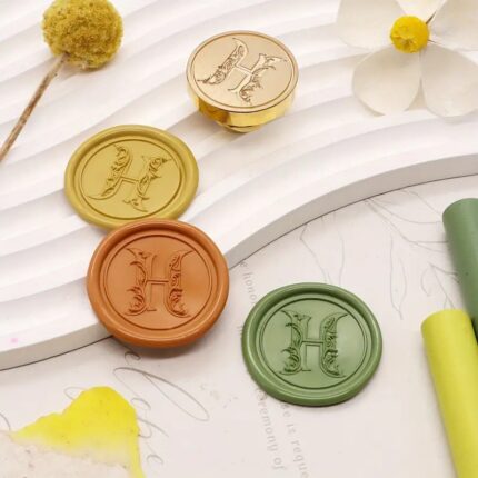 Wax Seal Stamp - Floral initial - H