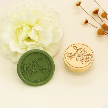 Wax Seal Stamp - Floral initial - M