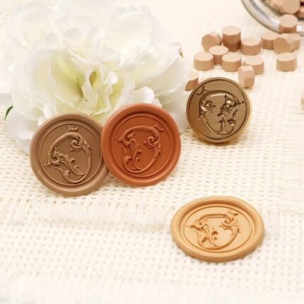 Wax Seal Stamp - Floral initial - D